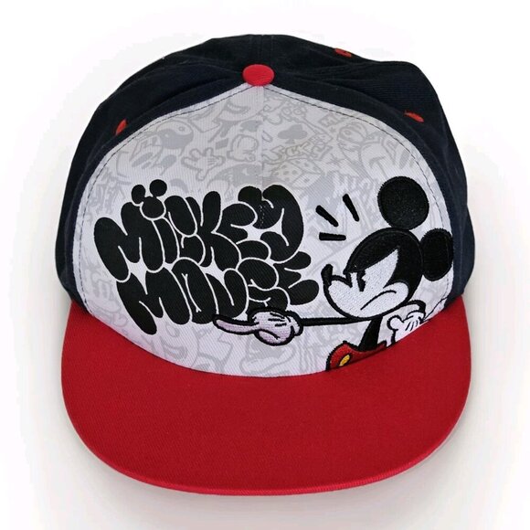 Disney Parks Snapback Hat Adult Unisex Baseball Cap Mickey Mouse OS Cotton Boho - Picture 1 of 16